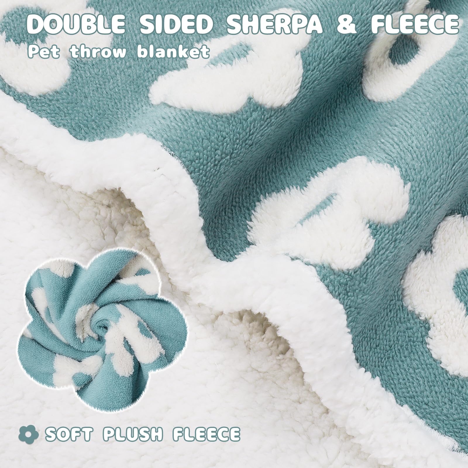 Luciphia Waterproof Pet Blanket close-up of waterproof lining shows spill protection