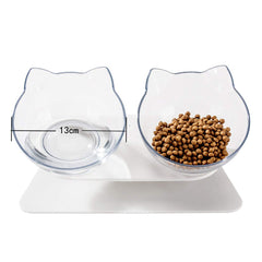 Luck Dawn cat bowls tilted design at 15 degrees easing mealtime posture.