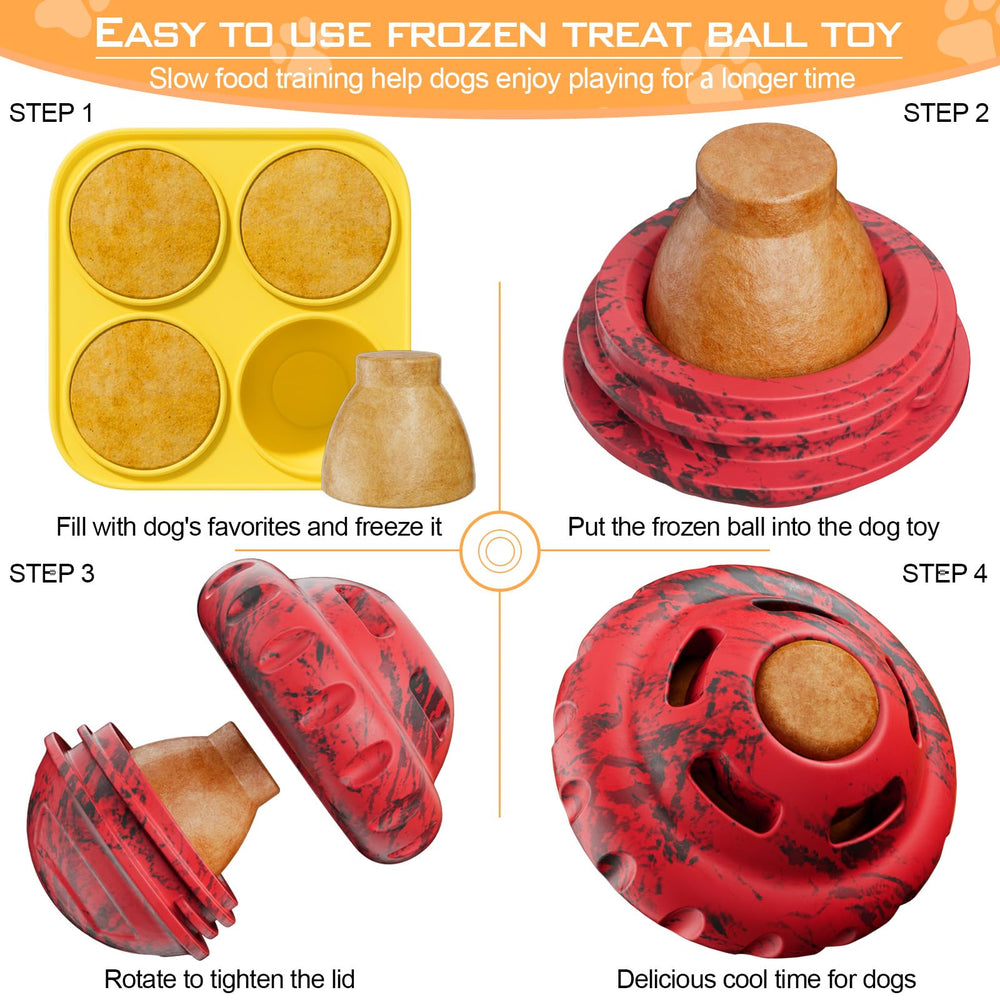 Luckdoor frozen treat ball aids slow eating and extended play