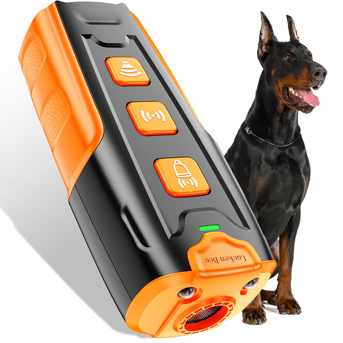 Lucken Bee dog bark deterrent front view — compact design for on-the-go training.
