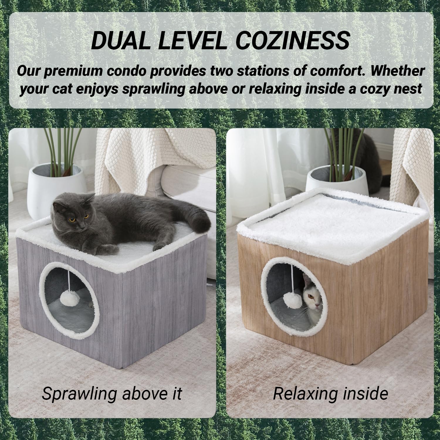 LUCKITTY Cat Condo House spacious cave bed inviting privacy and naps