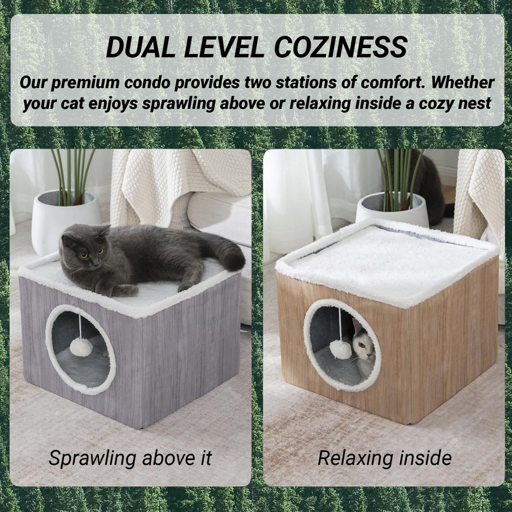 LUCKITTY Cat Condo House spacious cave bed inviting privacy and naps