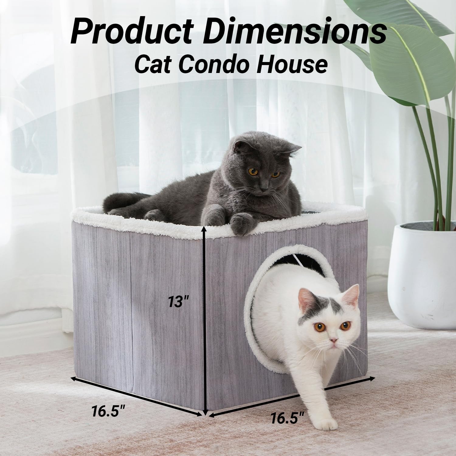 LUCKITTY Cat Condo House foldable cube saves space in small rooms