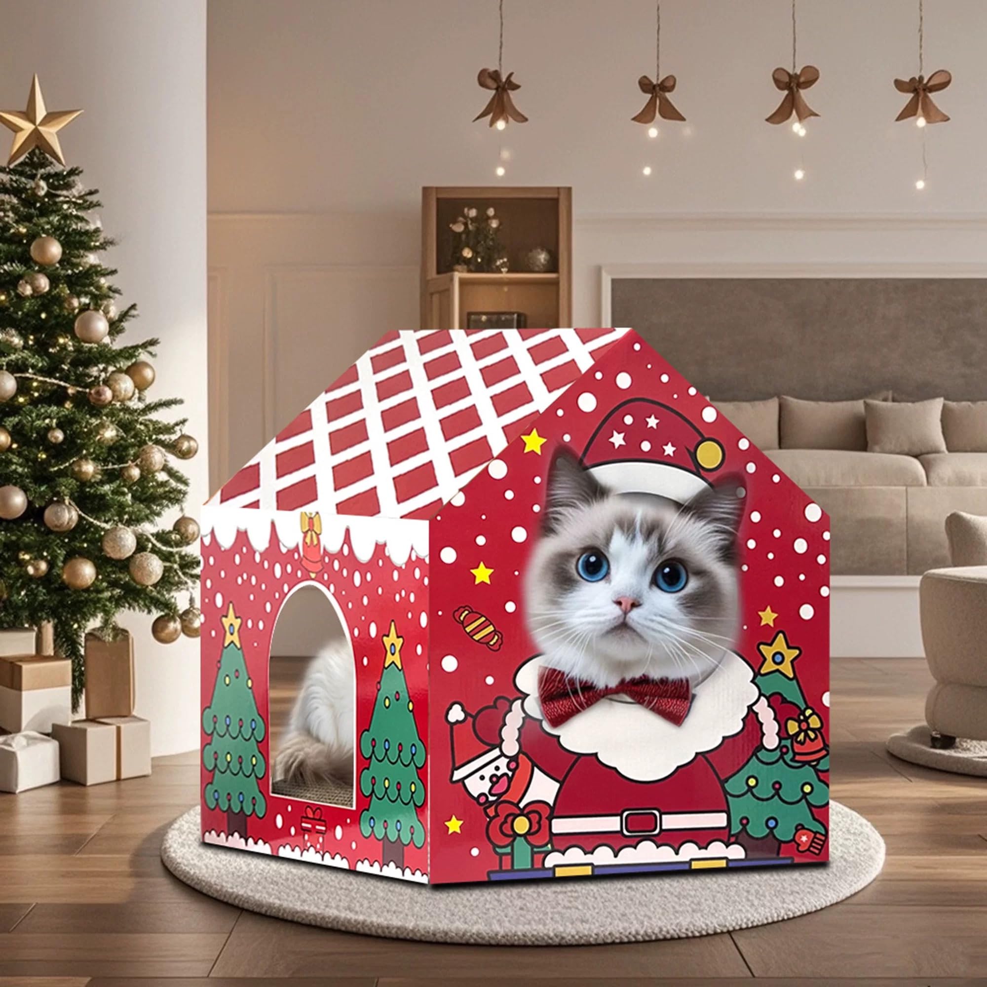 LUCKITTY cat scratcher easy assembly for quick setup and mess-free play