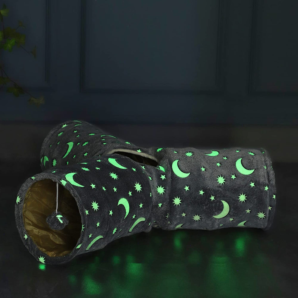 LUCKITTY Cat Tube Tunnel spacious interior for kitten play and lounging.