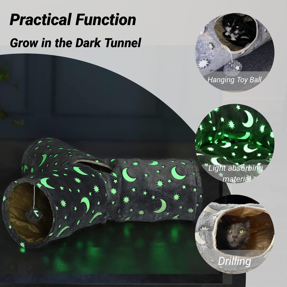 LUCKITTY Cat Tube Tunnel with sturdy steel frame for durable play.