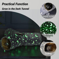 LUCKITTY Cat Tube Tunnel with sturdy steel frame for durable play.