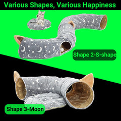 LUCKITTY Cat Tunnel Bed crinkle lining offers tactile stimulation and comfort