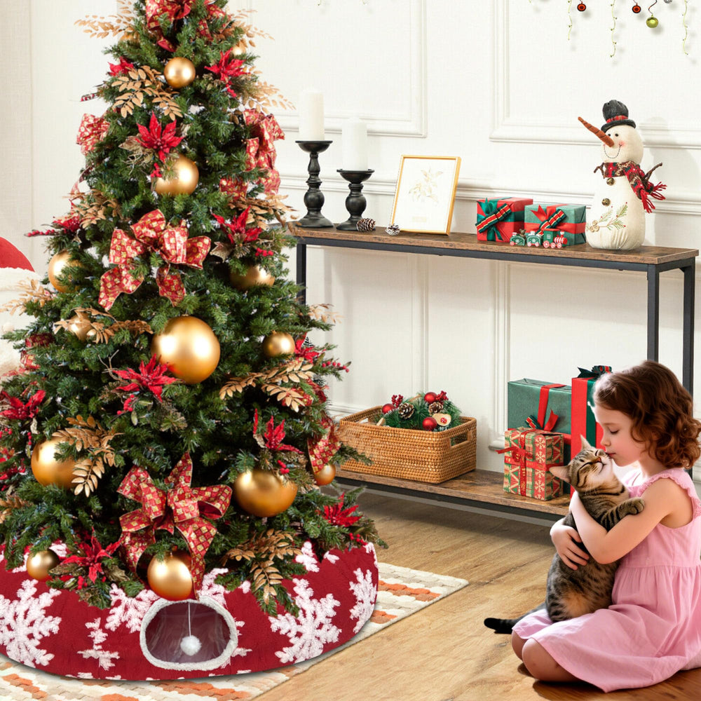 LUCKITTY cat tunnel close-up shows snowflake print and cushioned paws protection