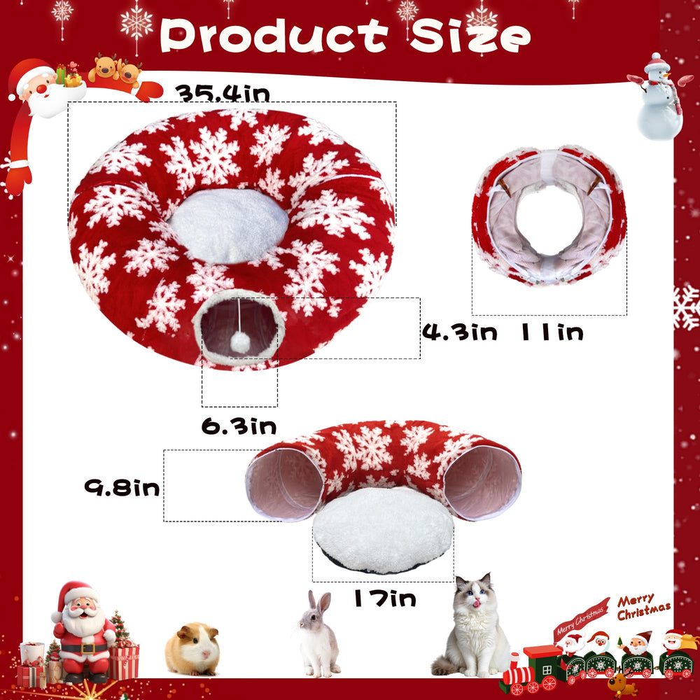 LUCKITTY cat tunnel with hanging plush ball highlights play distraction