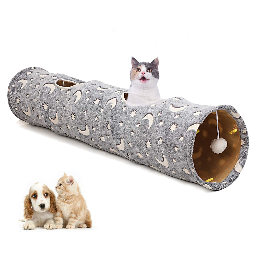 LUCKITTY Cat Tunnel Tube 25cm Diameter offers roomy interior for turning around and sniffing every corner.