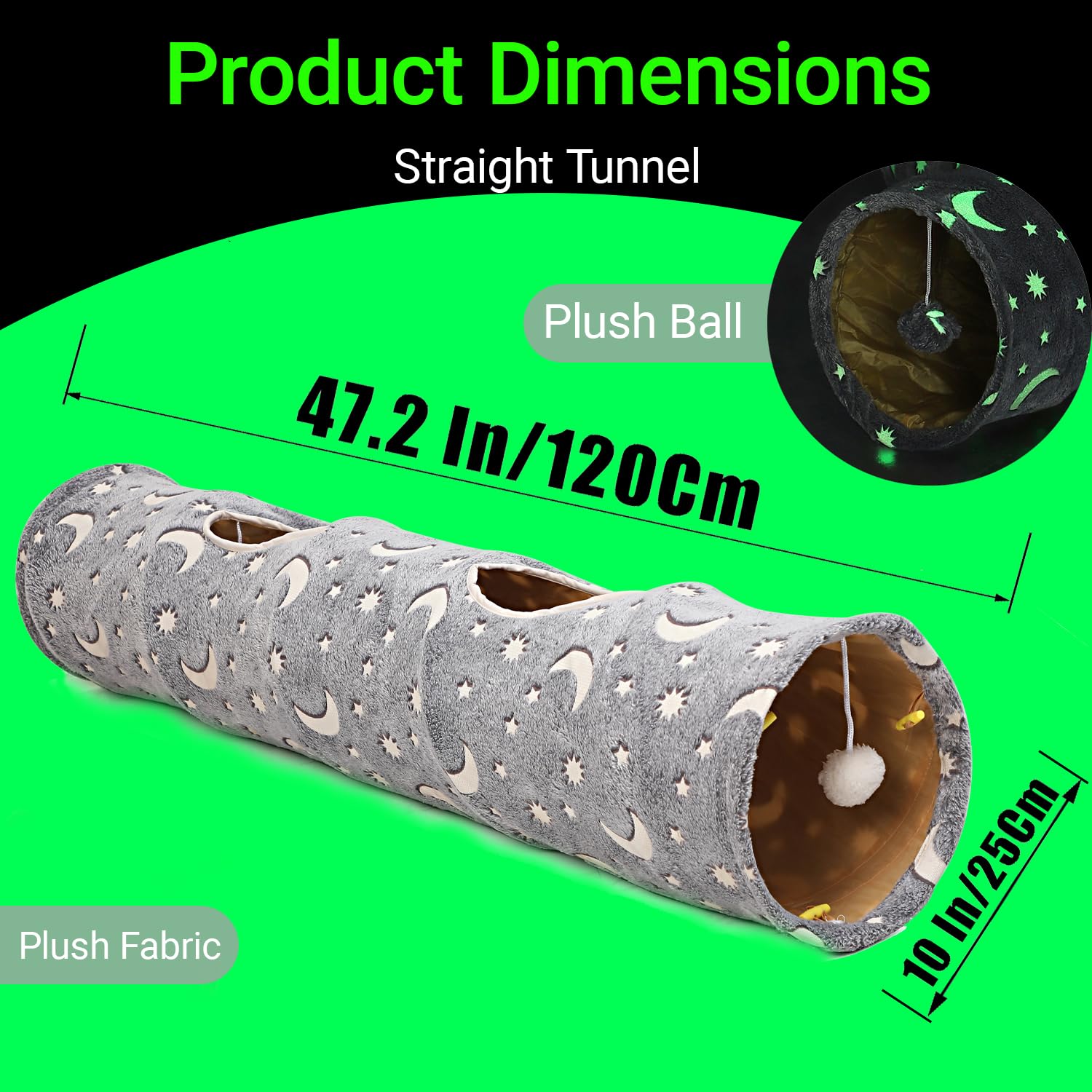 LUCKITTY Cat Tunnel Tube Plush Ball Toys provide interactive enrichment with soft, engaging play accessories.