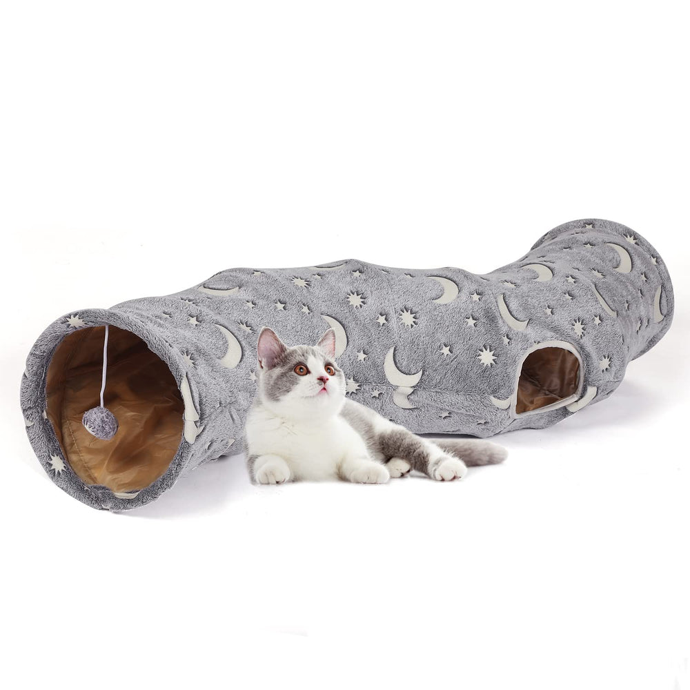 LUCKITTY Cat Tunnel Tube plush ball toys add interactive play inside the tunnel.