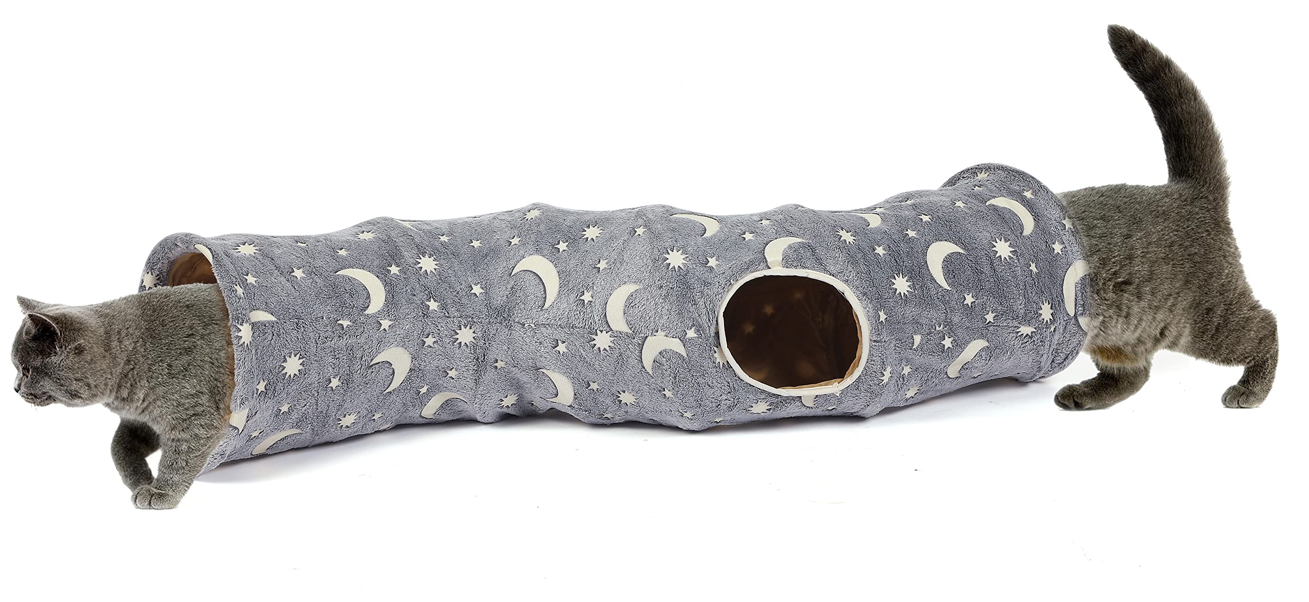 LUCKITTY Cat Tunnel Tube S-shape design creates a serpentine path for curious pets.