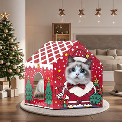LUCKITTY Christmas Cat House Busy Box provides interactive play to spark curiosity.