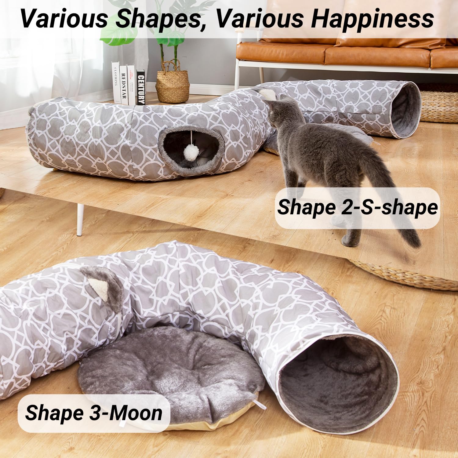 LUCKITTY 36-inch tunnel length supports spontaneous cat play.
