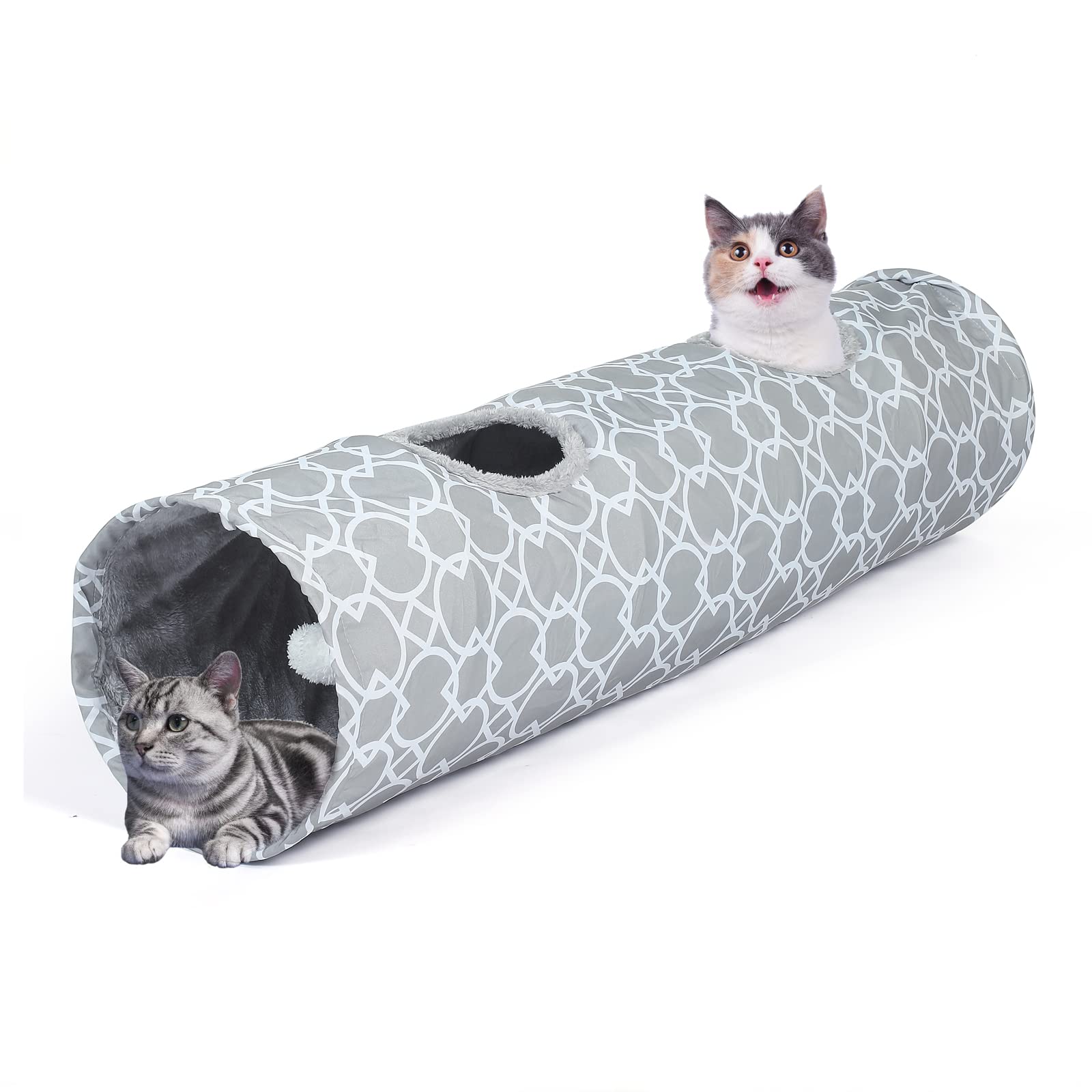 LUCKITTY diameter-11-8-inch tunnel provides room for bigger cats to turn.
