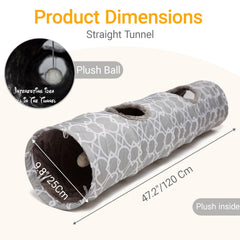 LUCKITTY large-diameter25cm tunnel fits bigger cats and small pets.