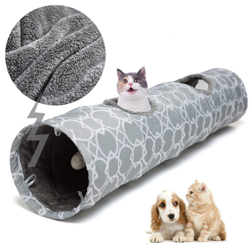 LUCKITTY plush-inside tunnel offers cozy, exploratory play for pets.