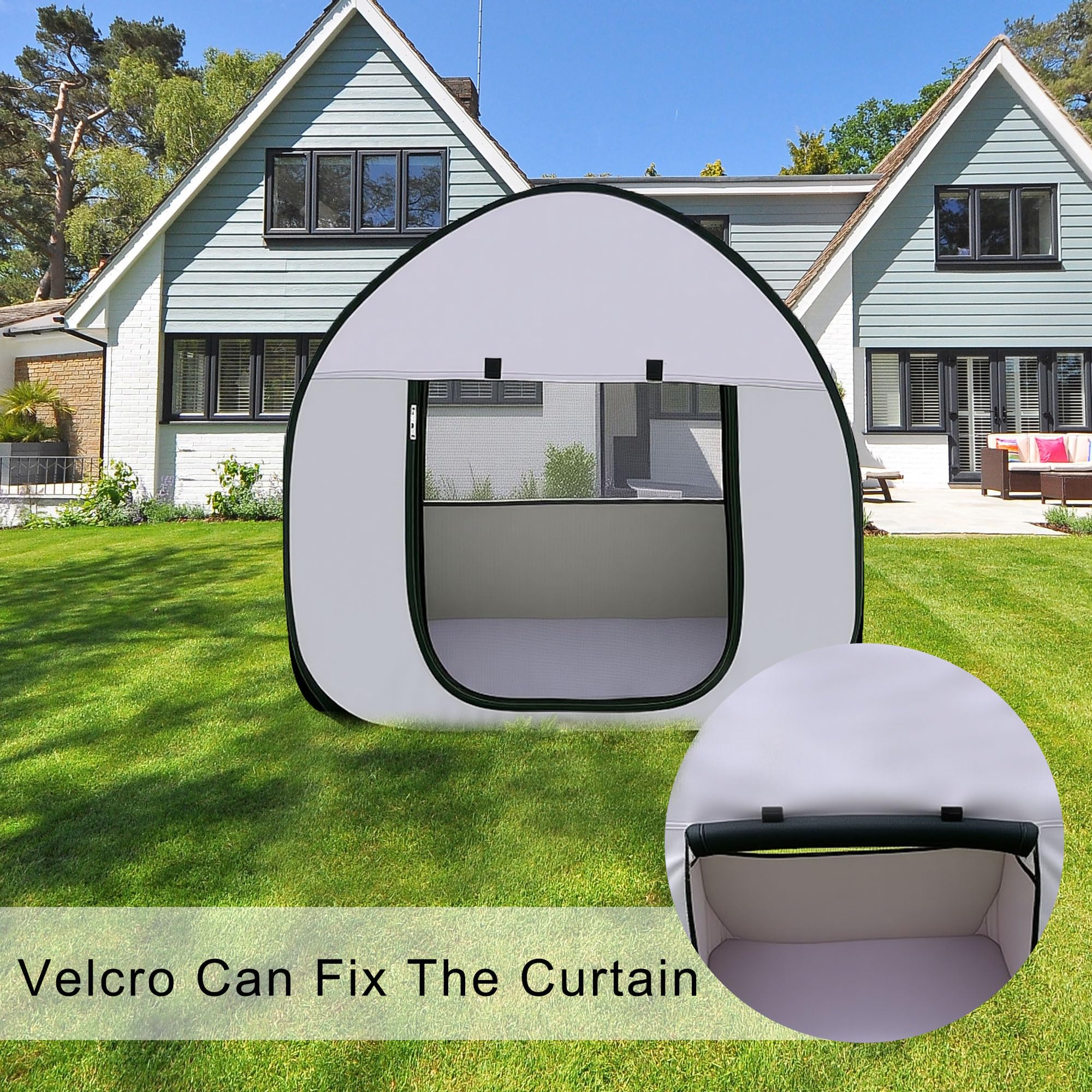 LUCKITTY Pop-Up Dog Kennel carry bag enables quick setup and transport.