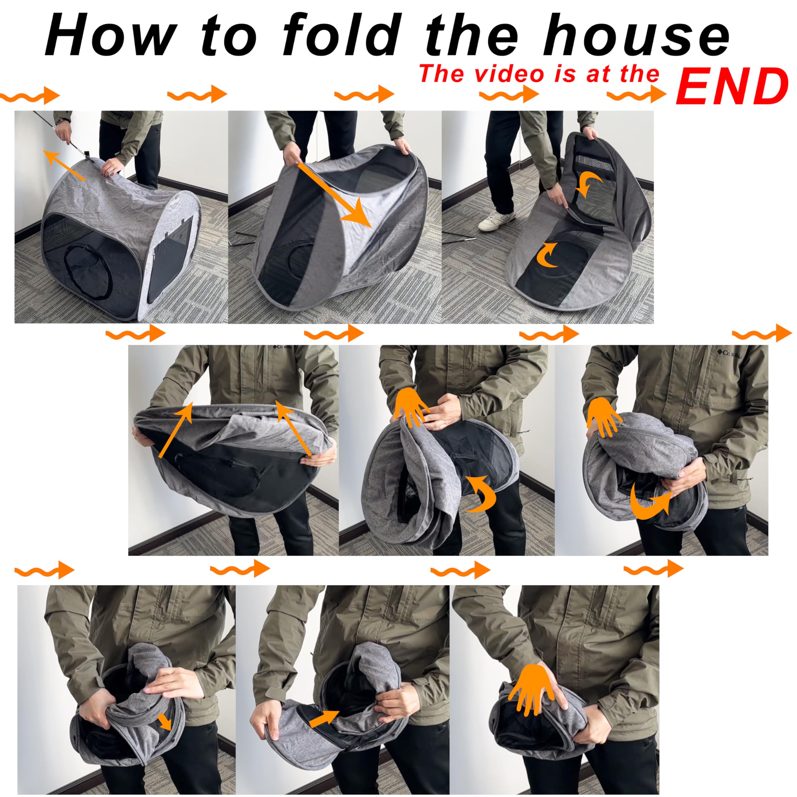 LUCKITTY Portable Cat Playpen open entrance demonstrates easy access for cats.