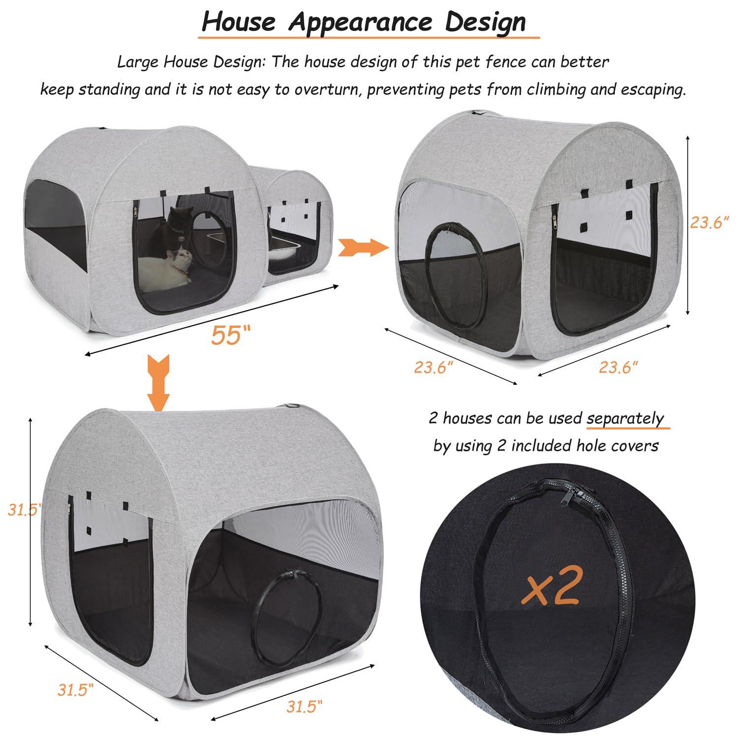LUCKITTY Portable Cat Playpen outdoor-setup demonstrates camping-ready design.