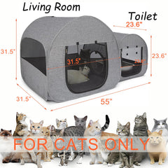 LUCKITTY portable cat playpen side view highlights durable frame and foldable design for travel