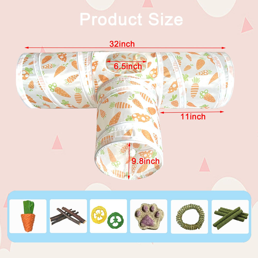 LUCKITTY Rabbit Tunnel carrot-pattern design adds cheerful decor and visual interest.