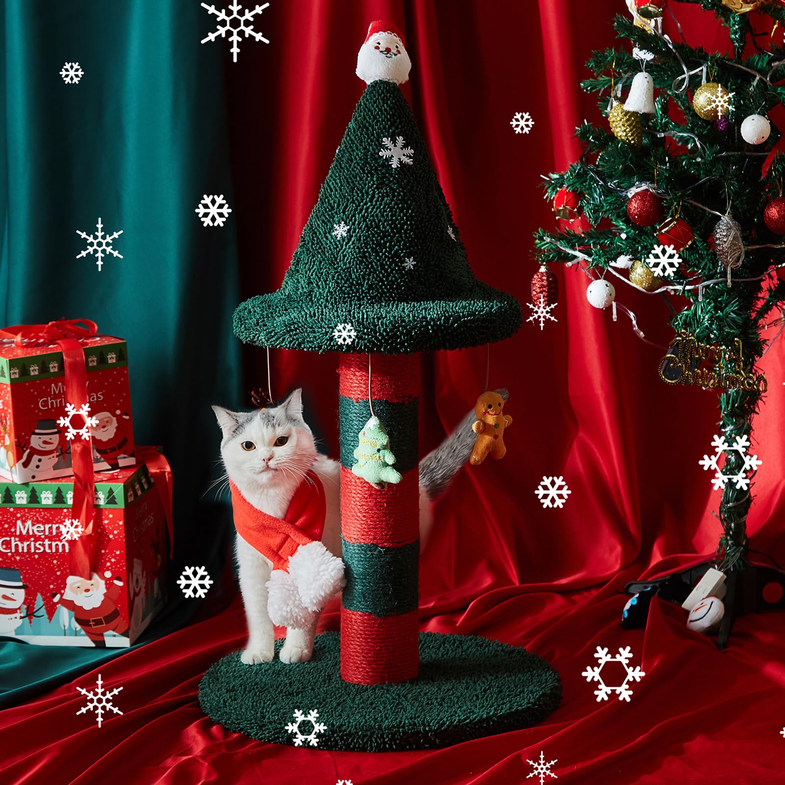 LUCKITTY sisal rope scratching surface provides durable cat-friendly scratching experience