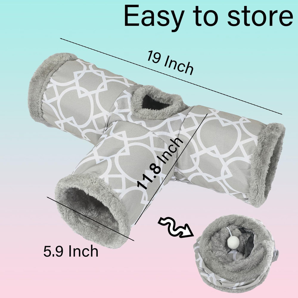 LUCKITTY spring-frame tunnel folds flat for easy storage.