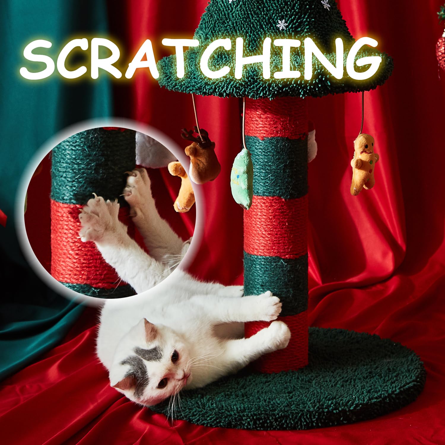 LUCKITTY sturdy non-tip base keeps the post steady during scratching