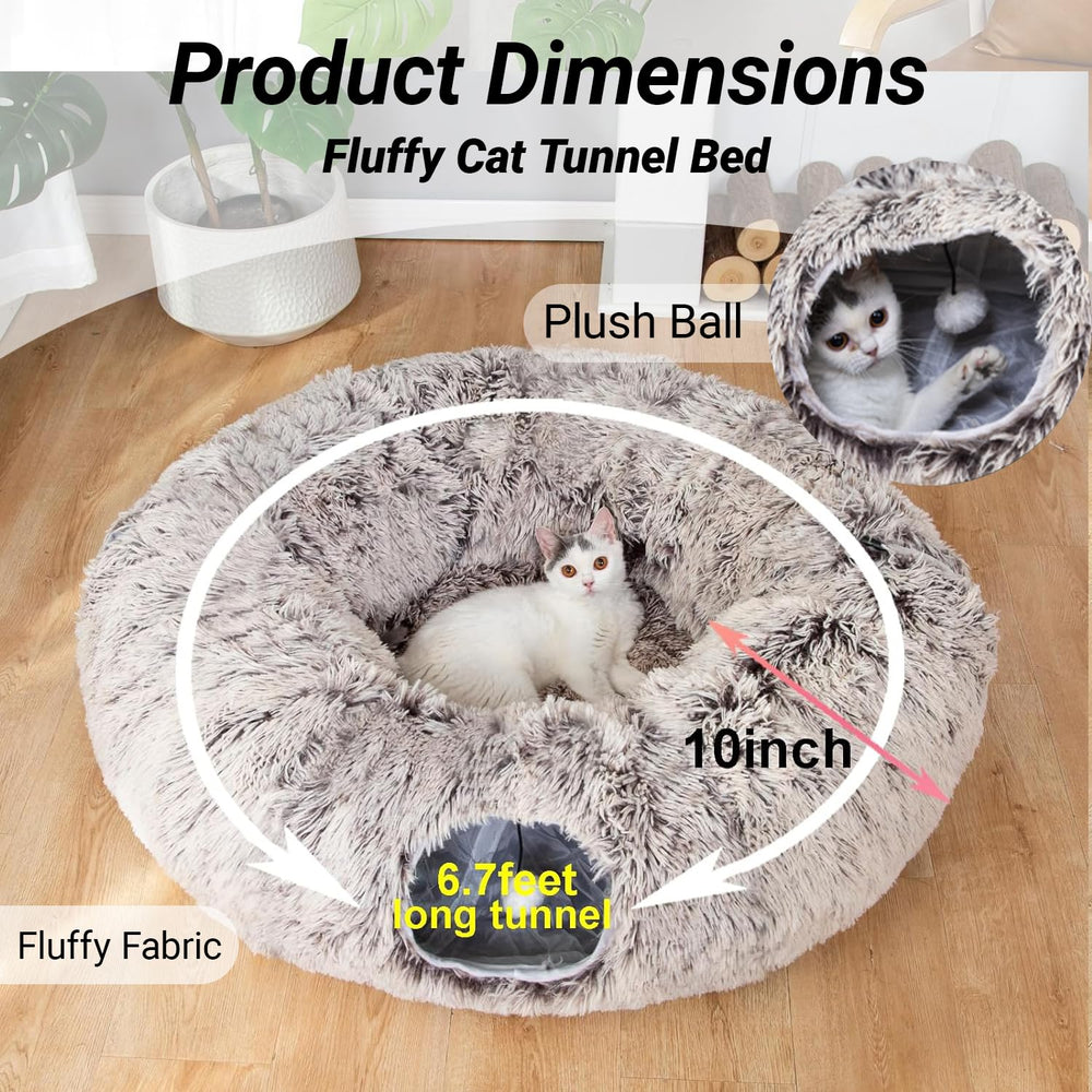 LUCKITTY Cat Tunnel Crinkle-lining interior offers tactile enrichment during supervised play