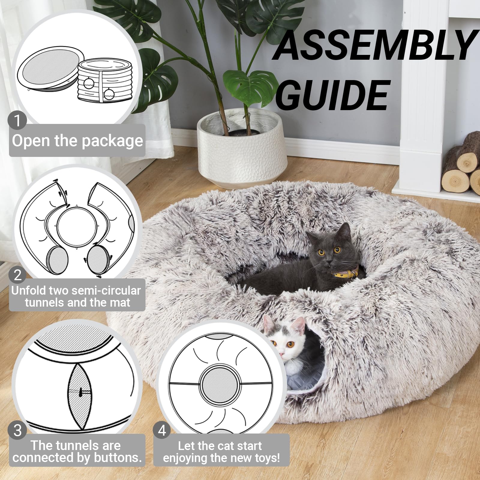 LUCKITTY Fuzz-ball feature adds interactive play for curious kittens and small dogs