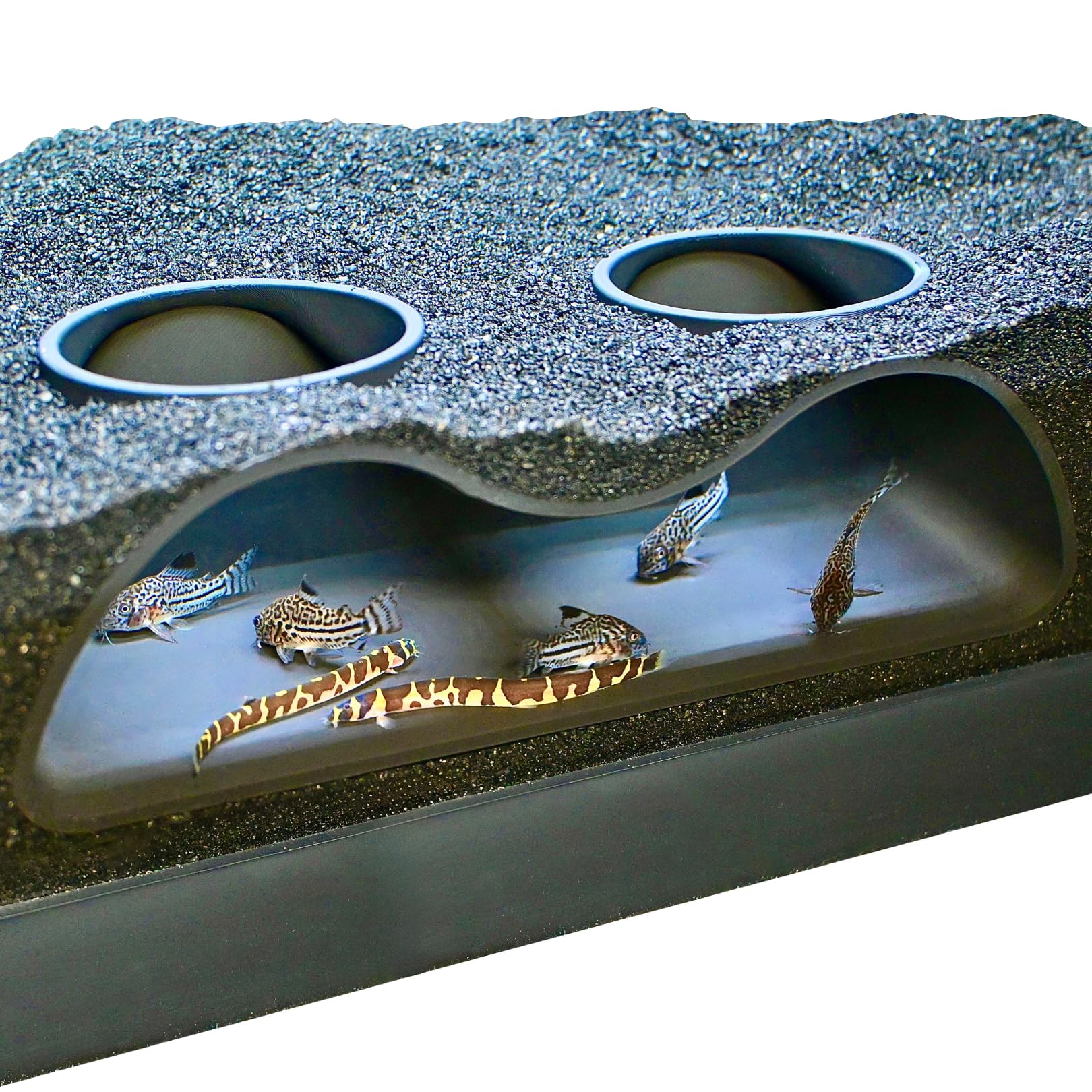 Lucky Critter aquarium underground tunnel cave two hole sinking naturally for hiding and viewing