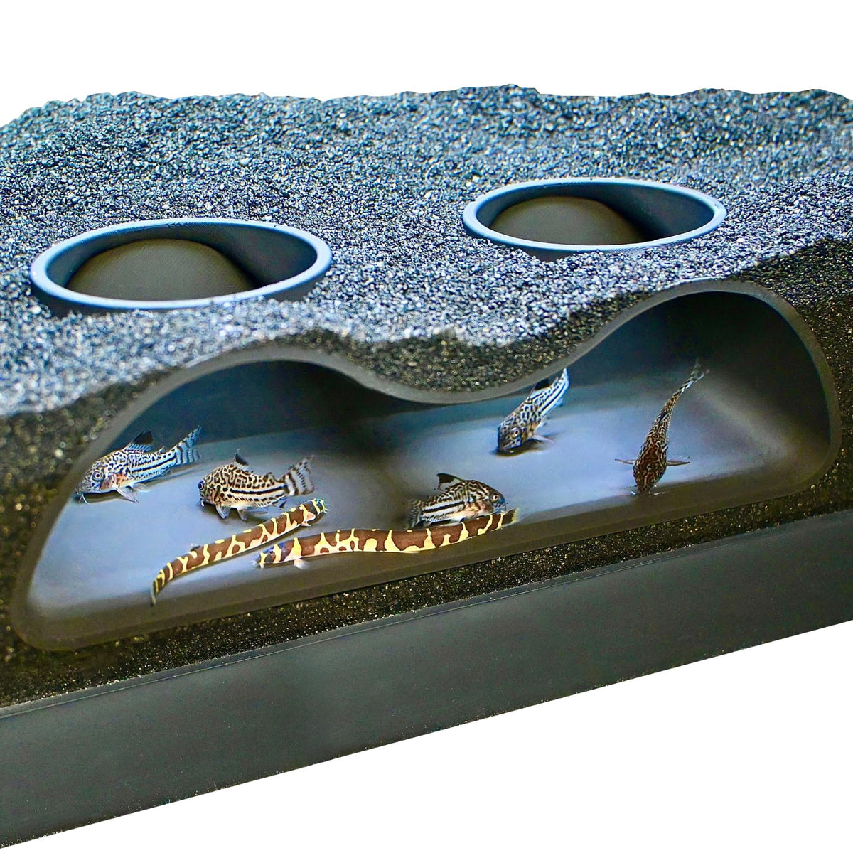 Lucky Critter aquarium underground tunnel cave two hole sinking naturally for hiding and viewing