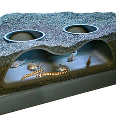 Lucky Critter aquarium underground tunnel cave two hole sinking naturally for hiding and viewing
