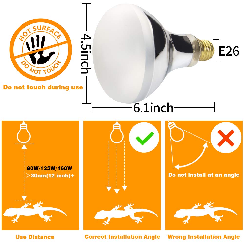 LUCKY HERP 160W UVB lamp thick-glass design aids humidity
