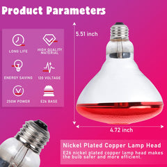 LUCKY HERP 2-pack heat lamp bulbs provide enduring warmth for multiple brooding sessions.