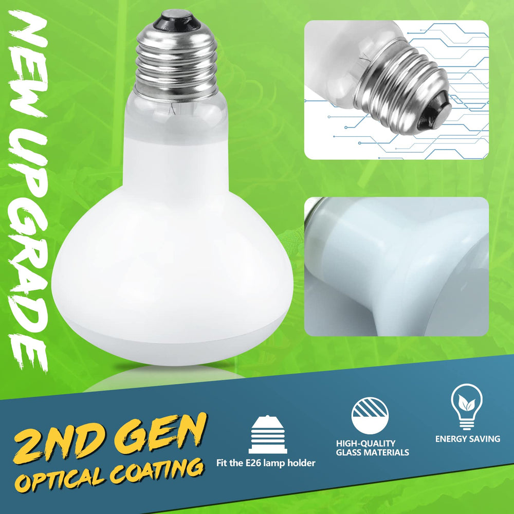 LUCKY HERP 2nd-gen heat lamp bulb with E26 base simplifies installation.