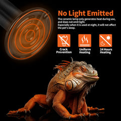 LUCKY HERP durable ceramic-shell heat emitter ensures long life in terrarium setups