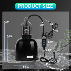 LUCKY HERP ceramic lamp head 100W-capable: durable heat source for reptile setups