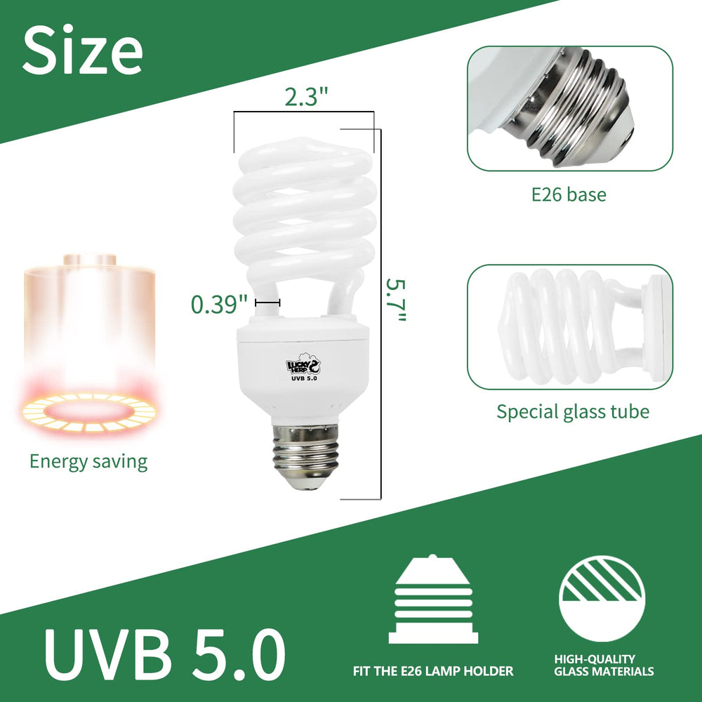 LUCKY HERP compact fluorescent lamp image; energy-efficient lighting for extended terrarium days.
