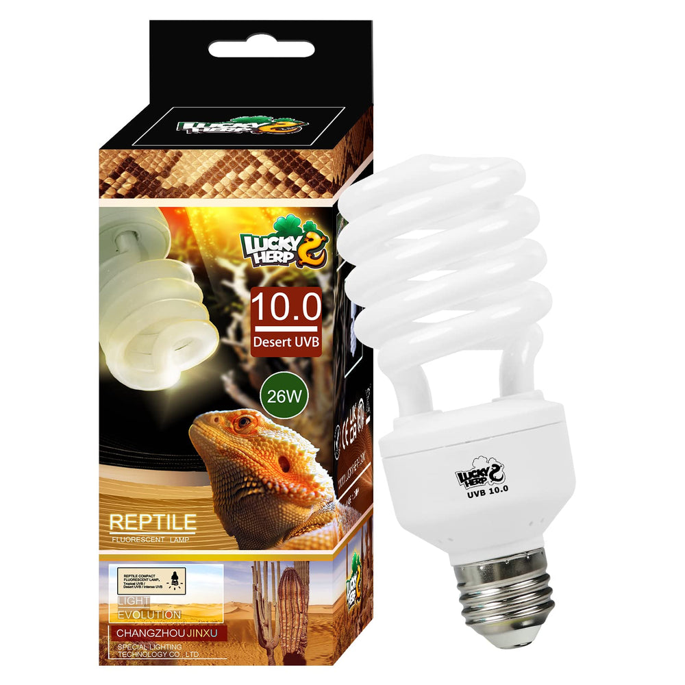 LUCKY HERP desert-uvb-bulb-26w in-use in reptile enclosure supports natural activity
