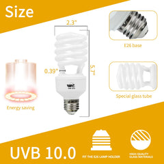 LUCKY HERP desert-uvb-bulb-26w in-use demonstrates compact design in habitat