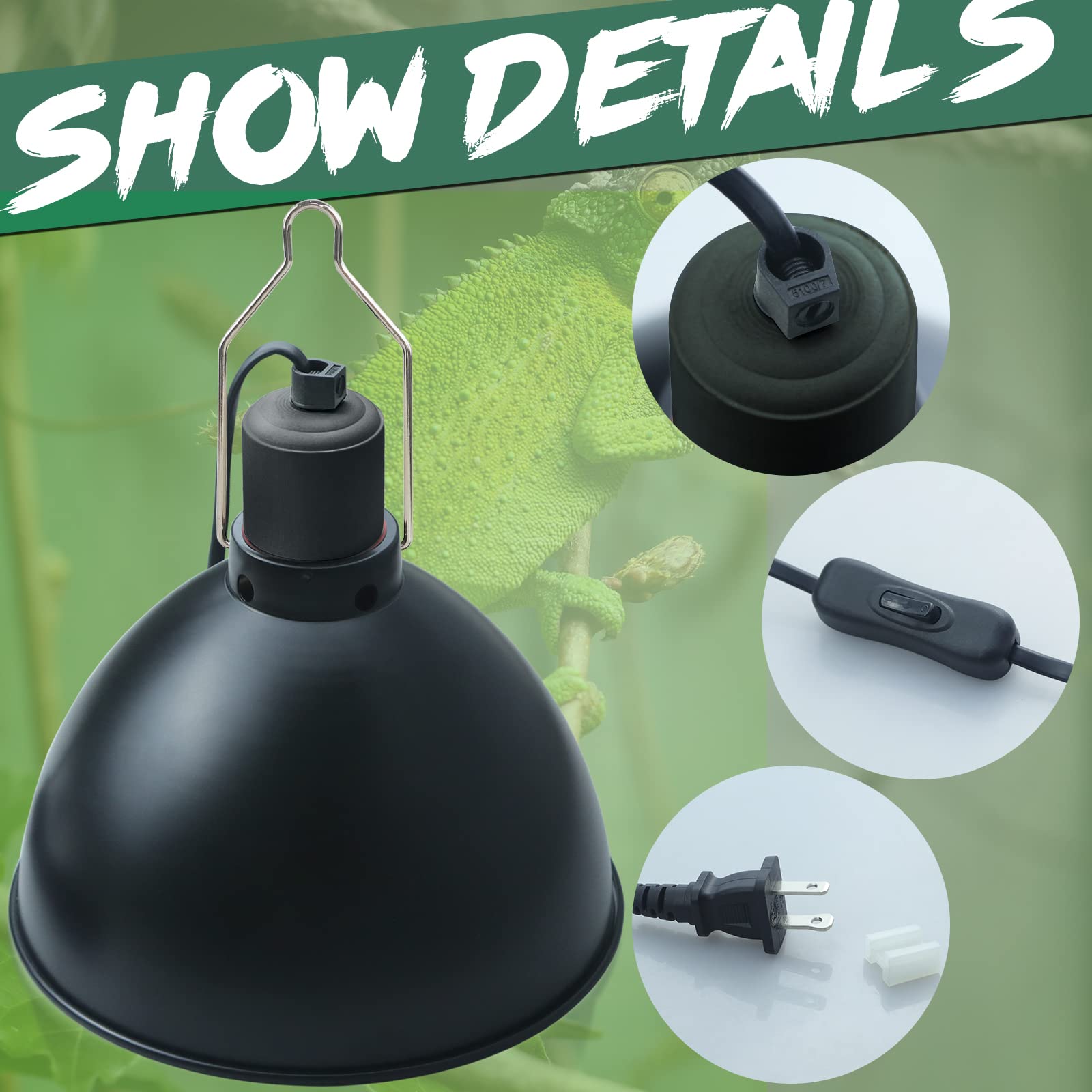 Lucky Herp E26 ceramic lamp-cap provides a sturdy, universal fit