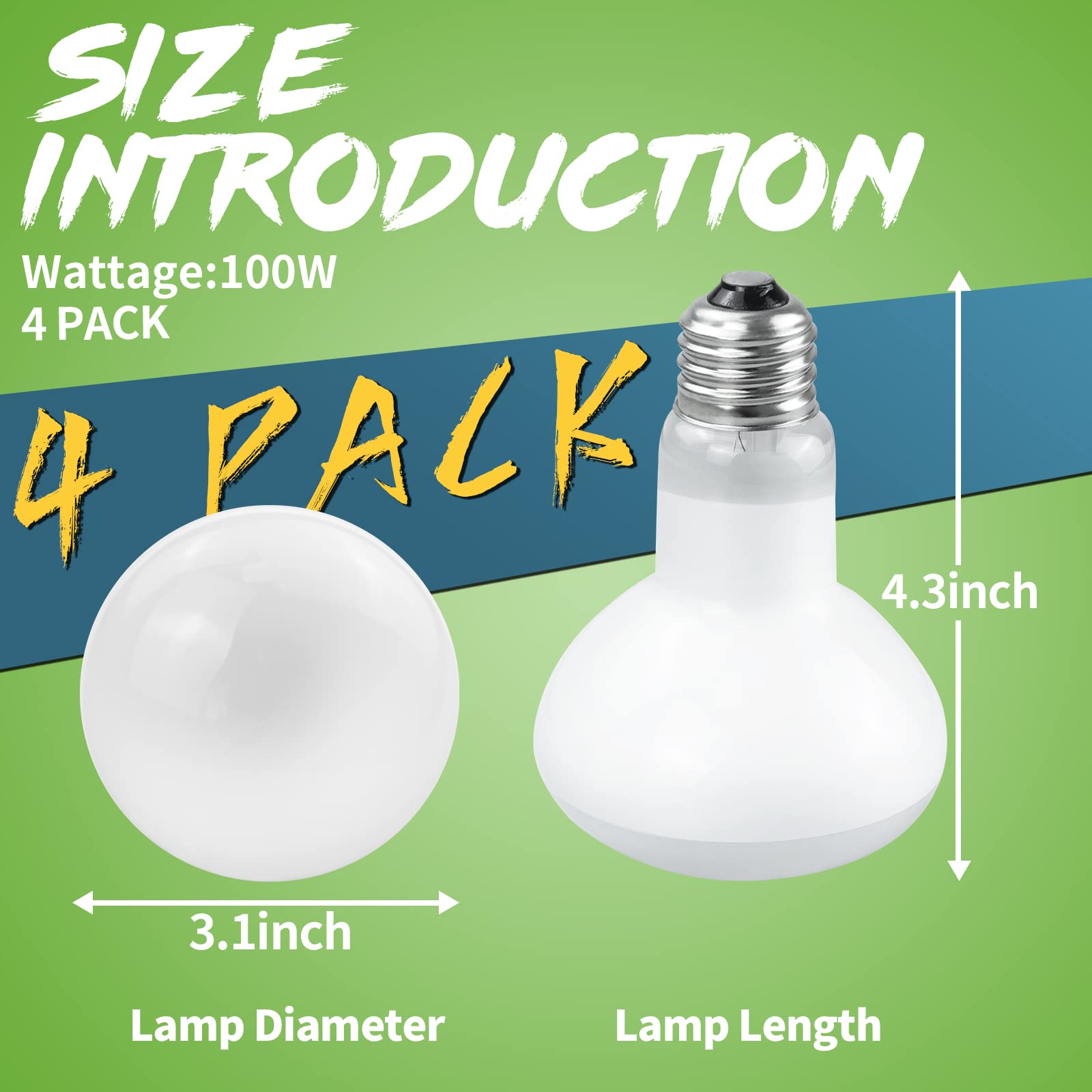 LUCKY HERP heat lamp bulb with E26 base ensures steady daytime warmth.