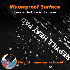 LUCKY HERP reptile heat pad installed on bottom of terrarium with adhesive for stable heating.