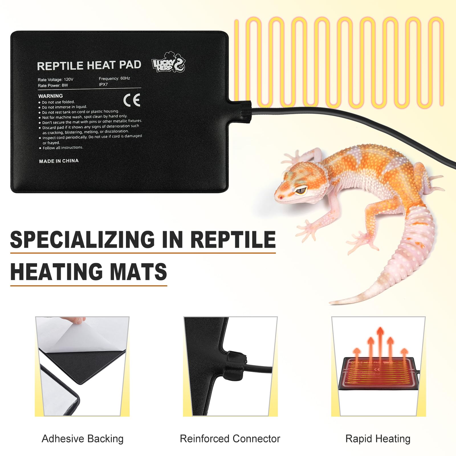 LUCKY HERP reptile heat pad plant-use example heating terrarium plants.