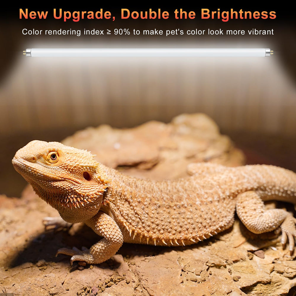 Lucky Herp T5 UVB lamp simulates natural sunlight with UVB and UVA.