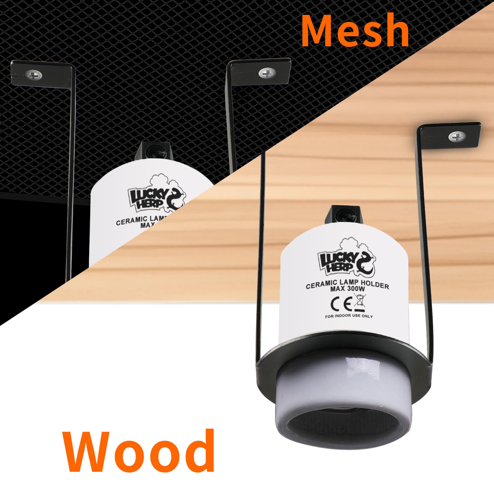 LUCKY HERP heat lamp holder compatible with ceramic UVB and infrared bulbs